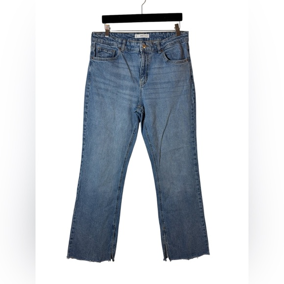 MANGO Women’s Straight leg Raw Jeans with Slits size Size 12 - Picture 1 of 10